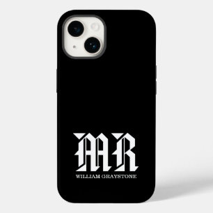 Monogram Name MR Black and White Case-Mate iPhone 14 Case