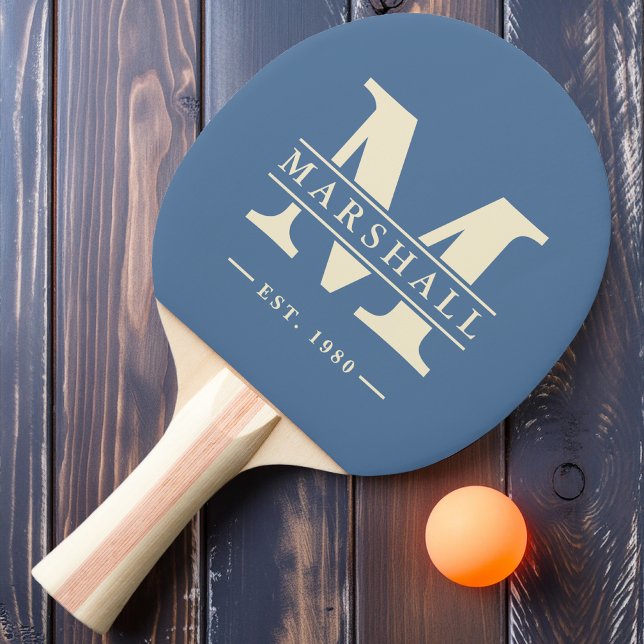 Monogram & Name Overlay Capri Blue Ping Pong Paddle (Creator Uploaded)