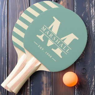 Monogram & Name Overlay Polo Aqua Reef Ping Pong Paddle