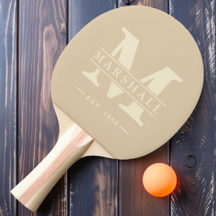 Monogram & Name Overlay Sand Dune Ping Pong Paddle