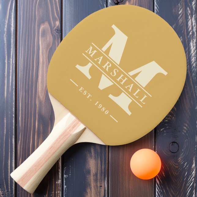 Monogram & Name Overlay Sand Sunrise Ping Pong Paddle (Creator Uploaded)