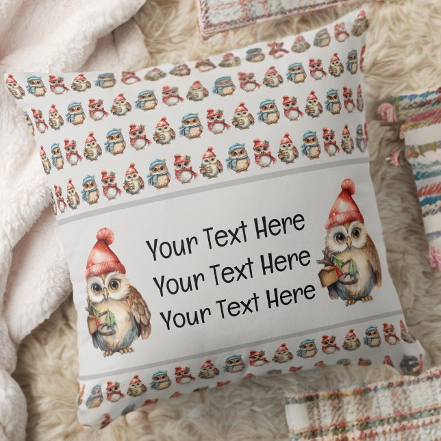 Monogram Name Owls Winter Cushion (Creator Uploaded)