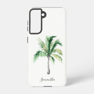 Monogram Name Palm Tree Coastal Personalised Samsung Galaxy Case