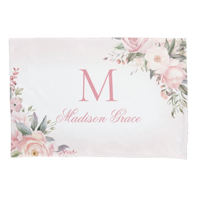 Monogram Name Personalised Custom Pillowcase (Front)