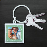 Monogram Name Photo Trendy Simple Modern Key Ring<br><div class="desc">Monogram Name Photo Trendy Simple Modern Keychain features one of your favourite photos with your personalised name and monogram in elegant white script on a green background. Personalise by editing the text in the text boxes provided. Perfect for birthday, Christmas, Mother's Day, Father's Day, sister, cousins, best friends and more....</div>