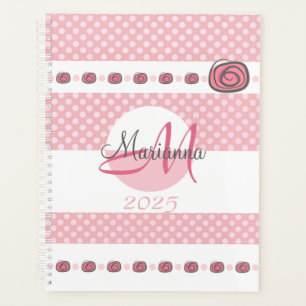 Monogram Name Pink 2025 Modern Planner
