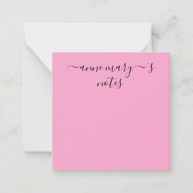 Monogram Name Pink Black Custom Bridal Weddings Card (Front)