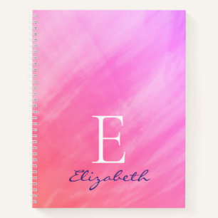 Monogram Name Pink Sketchpad Notebook