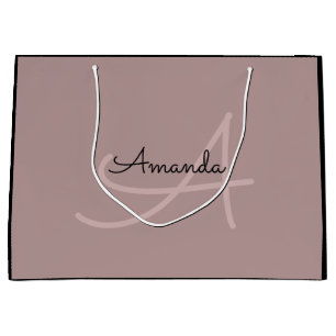 Monogram Name Rose Bridal Favour Beauty Brand Lar Large Gift Bag