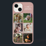 Monogram Name Rose Gold 6 Photo Collage Case-Mate iPhone 14 Case<br><div class="desc">Monogrammed Rose Gold Pink and White Personalised Photo Collage iPhone Case - Add your own photos to the picture templates and full name to the stylish text templates to create your own memorable Phone cover. Make a cute and thoughtful gift for mum, wife, girlfriend, etc. by adding favourite family photos...</div>