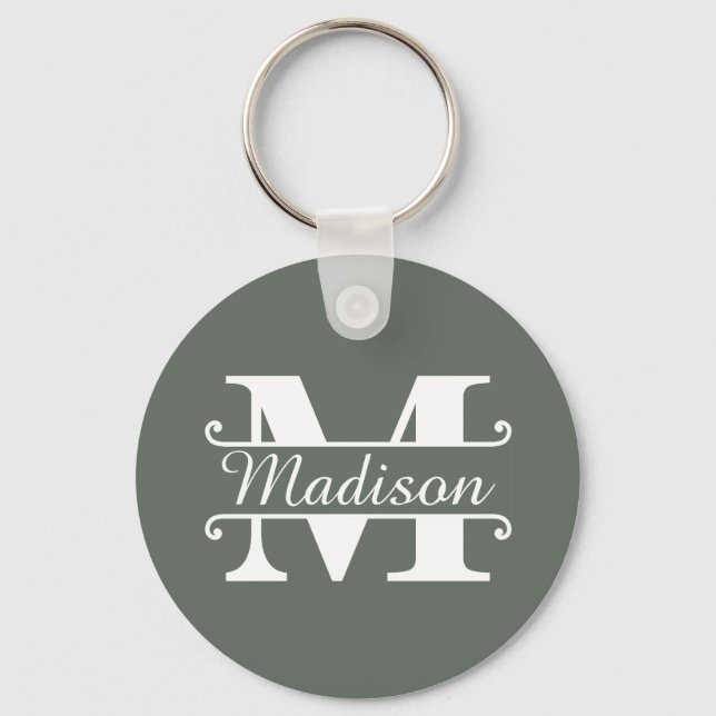 Monogram name sign key ring (Front)