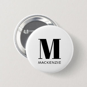 Monogram Name Simple 6 Cm Round Badge