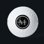 Monogram Name Simple Black and White Lettering Golf Balls<br><div class="desc">Impress him with his own set of personalised golf balls. Use this template to create a one of a kind gift. Give him a gift he will remember.</div>