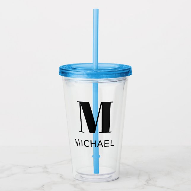 Monogram Name Simple Personalised tumbler (Front)