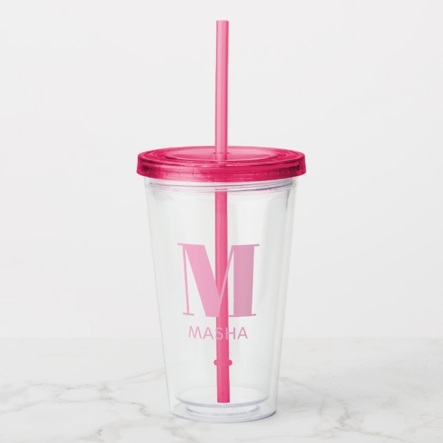 Monogram Name Simple Personalised tumbler (Front)