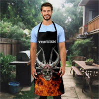 Monogram Name Skull Flaming Fire