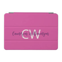 Monogram Name Sophisticated Solid Vibrant Pink