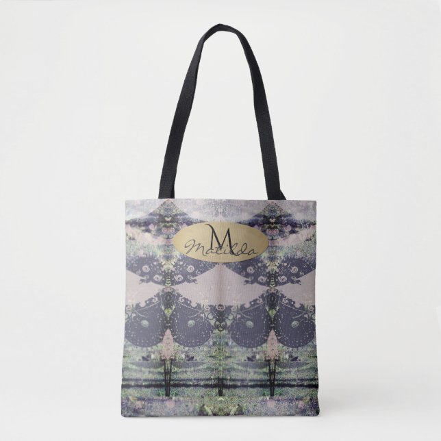 Monogram Name Steampunk Revisited Tote Bag (Front)