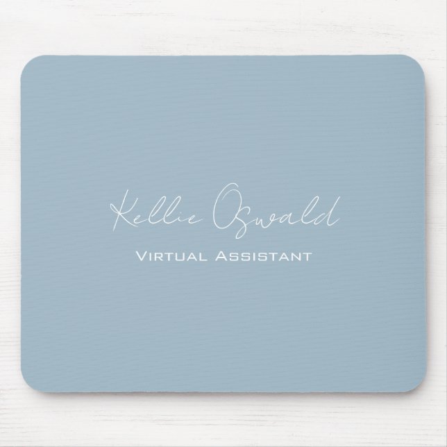 Monogram Name Virtual Assistant White Light Blue M Mouse Pad (Front)