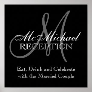Monogram Name Wedding Reception Sign