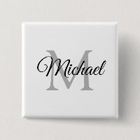 Monogram Name White Personalised Template Square