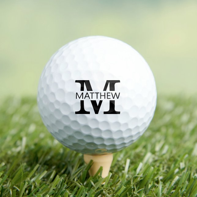 Monogram Name with Initial Golf Balls (Creator Uploaded)
