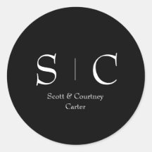 Monogram Names Sticker - Wedding Stationary Decor