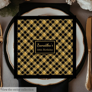 Monogram Napkins Luxe Black Gold Wedding Accent