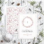 Monogram Natural Red Berry Wreath Merry Christmas  Holiday Card<br><div class="desc">Looking for a beautiful, simple, and elegant holiday card? Look no further than our Monogram Natural Red Berry Wreath Merry Christmas Script Holiday Card! This stunning card features a loose wreath arrangement of festive watercolor winter berries framing your monogram, with the 'Merry Christmas' message written in a popular hand lettered...</div>