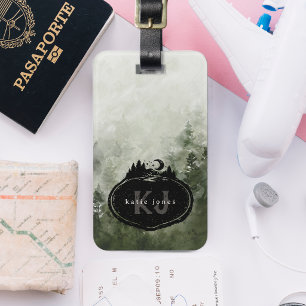 Monogram Nature Stamp   Custom Name Luggage Tag