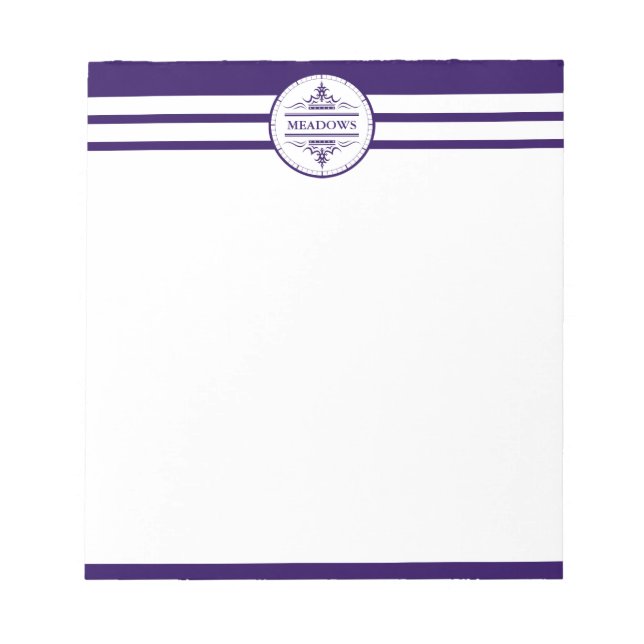 Monogram Nautical Elegant Navy Blue Notepad (Front)