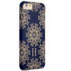 Monogram Navy Blue and Gold Exotic Medallion