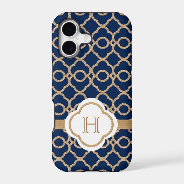 Monogram Navy Blue Gold Moroccan (Back)