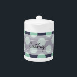 Monogram Navy Blue Mint Green Polka Dot Pattern<br><div class="desc">Monogram Navy Blue Mint Green Chic Polka Dot Pattern. Trendy, fun, cute, girly, stylish, modern, navy blue and mint green polka dot pattern with mint green polka dots against a navy blue background. The design includes a transparent white sash that can be customised with your monogram or name. Personalise it...</div>