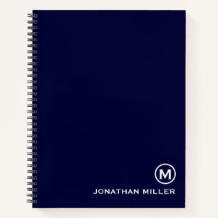 Monogram Navy Spiral Notebook