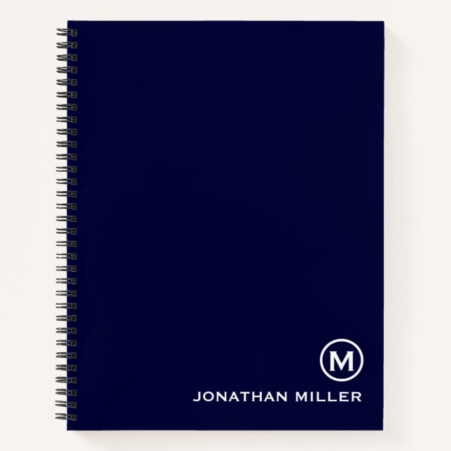 Monogram Navy Spiral Notebook (Front)