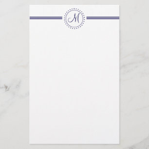 Monogram (navy) stationery