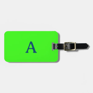 Monogram Neon Green Ocean Blue Colourful Gift Favo Luggage Tag