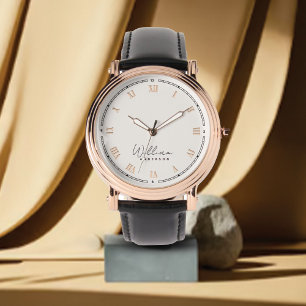 Monogram Neutral Ivory Cream Modern Gold Stylish Watch