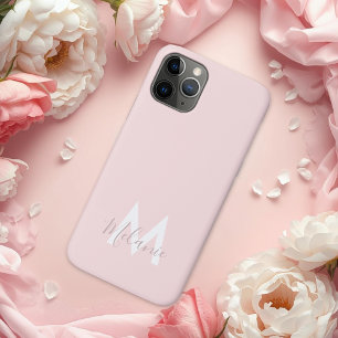 Monogram Neutral Minimalist modern blush pink  Case-Mate iPhone Case