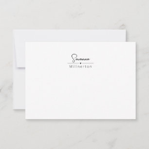 Monogram Neutral Modern Minimalist Elegant Card