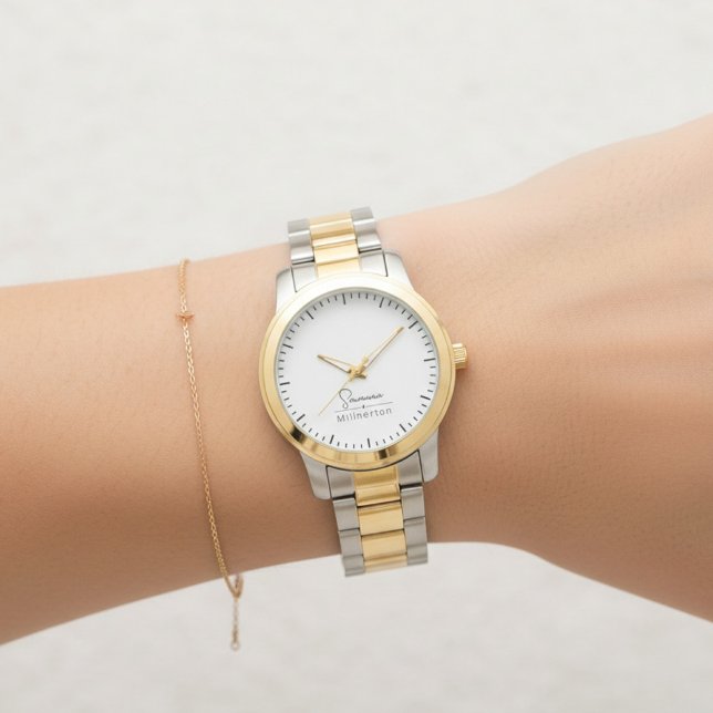 Monogram Neutral Modern Minimalist Elegant Watch (personalized watch for women)