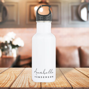 Monogram Neutral   Modern Minimalist Stylish 532 Ml Water Bottle
