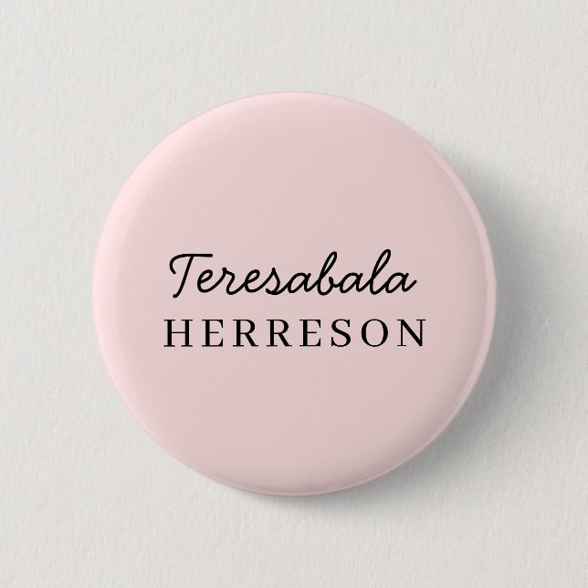 Monogram Neutral | Modern Minimalist Stylish 6 Cm Round Badge (Front)