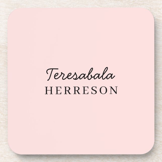 Monogram Neutral Modern Minimalist Stylish Coaster (Front)