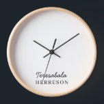 Monogram Neutral Modern Minimalist Stylish Design Clock<br><div class="desc">Enhance your space with this monogram neutral minimalist design. Modern,  stylish,  and versatile,  it’s perfect for personalisation with initials or names. Ideal for home or office decor,  this clean and timeless layout adds a sophisticated,  contemporary touch to any room.</div>