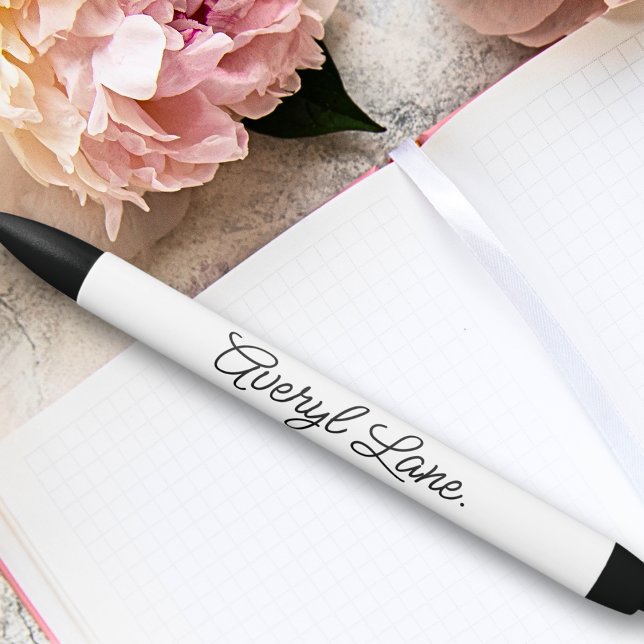Monogram Neutral Modern Minimalist Stylish Script  Black Ink Pen (Creator Uploaded)