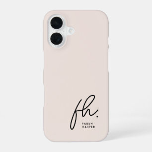 Monogram Neutral Modern Minimalist Stylish Script iPhone 16 Case
