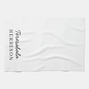 Monogram Neutral Modern Minimalist Stylish Tea Towel