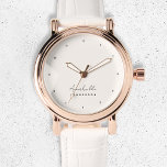 Monogram Neutral | Modern Minimalist Stylish Watch<br><div class="desc">A simple stylish custom monogram design with a modern minimalist handwritten script typography paired with a block typography in black on a natural ivory cream background. The monogram name can easily be personalised to make a design as unique as you are! The perfectly personal gift or accessory for any occasion!...</div>